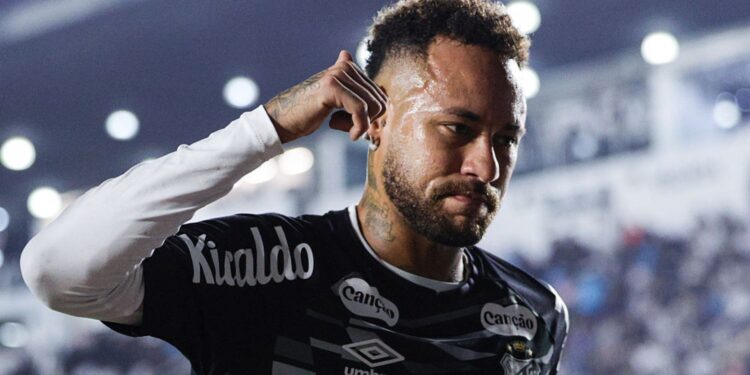 Neymar durante jogo do Santos