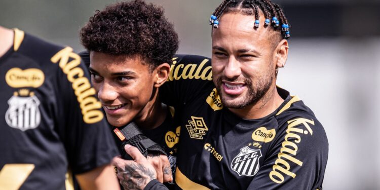 Após o jogo no Paraguai, Neymar e Robinho Jr. conversaram com a imprensa e selaram a paz