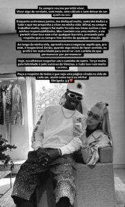 Virginia anuncia término com Vini Jr, após crise vir à tona