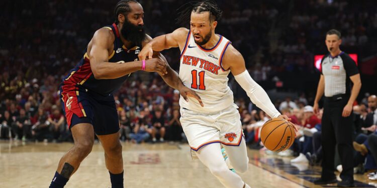 Lance do jogo entre Cleveland Cavaliers e New York Knicks
