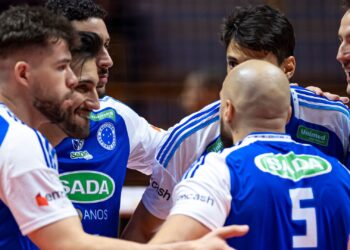 Jogadores do Sada Cruzeiro comemorando