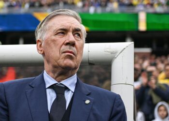 Ancelotti durante jogo da Seleção