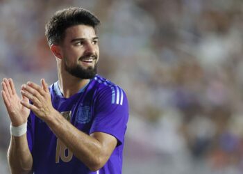 Flaco López em jogo da Argentina