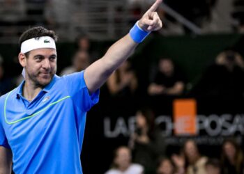 Del Potro durante jogo de tênis
