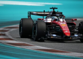 Carro de Charles Leclerc no GP de Miami de F1