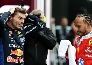 Hamilton e Verstappen após GP do Canadá