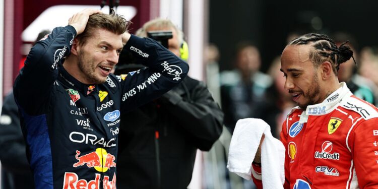 Hamilton e Verstappen após GP do Canadá