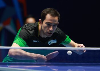 Hugo Calderano, atual número 6 do ranking da WTT, completou 400 semanas entre os 20 melhores jogadores