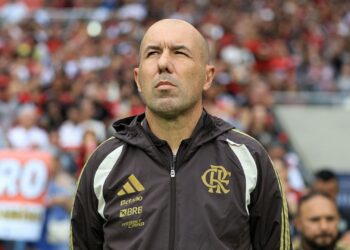 Leonardo Jardim durante jogo do Flamengo
