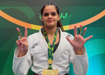 Kellen Arraes foi ouro no Brasileiro da CBJJ – Foto: arquivo pessoal