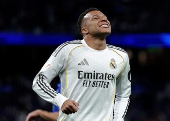 Mbappé durante jogo do Real Madrid