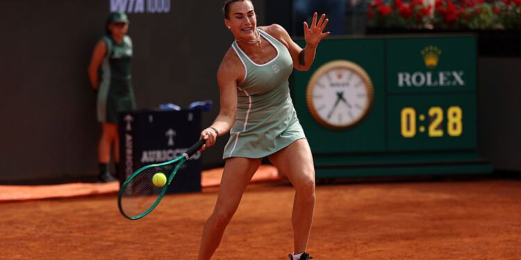 Sabalenka durante o jogo contra Sorana Cirstea