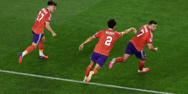 Comemoração da Escócia no gol contra o Haiti, na vitória por 1 a 0 (Crédito: Getty Images)