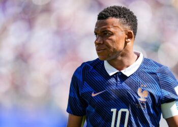 Kylian Mbappé durante a partida contra Senegal
