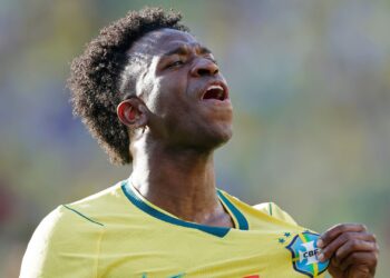 Vini Jr deixou tudo igual no placar, em Brasil x Marrocos (Crédito: Getty Images)
