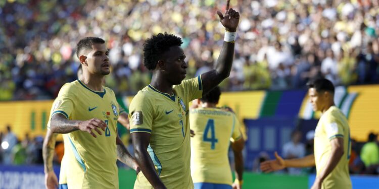 Vini Jr durante partida contra Marrocos, na estreia da Copa do Mundo (Crédito: Getty Images)