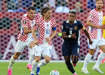 Lance do jogo entre Panamá e Croácia