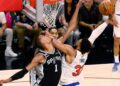 Lance do jogo entre San Antonio Spurs e New York Knicks