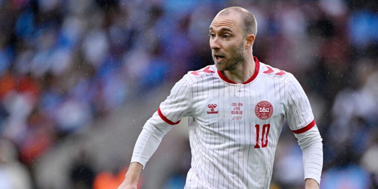 Eriksen em ação pela Dinamarca