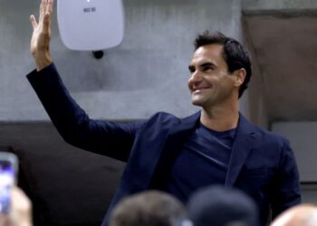 Federer assistindo ao Us Open 2024