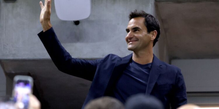 Federer assistindo ao Us Open 2024