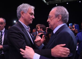 Florentino Pérez e José Mourinho em evento
