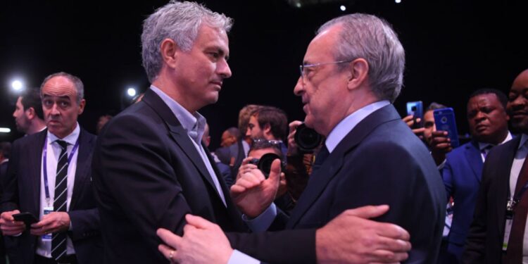 Florentino Pérez e José Mourinho em evento