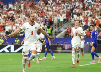 Harry Kane comemorando gol em Inglaterra x Croácia