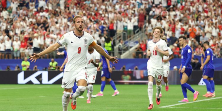 Harry Kane comemorando gol em Inglaterra x Croácia