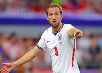 Harry Kane em jogo contra a Croácia