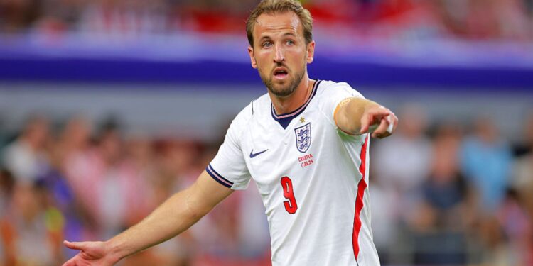 Harry Kane em jogo contra a Croácia