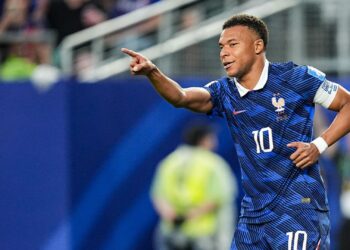 Mbappé em jogo da França