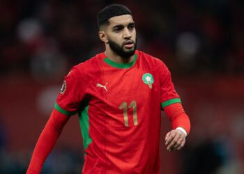 Saibari durante jogo de Marrocos