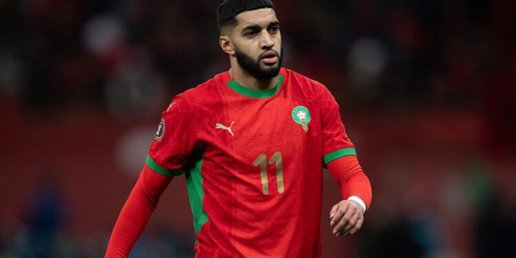 Saibari durante jogo de Marrocos