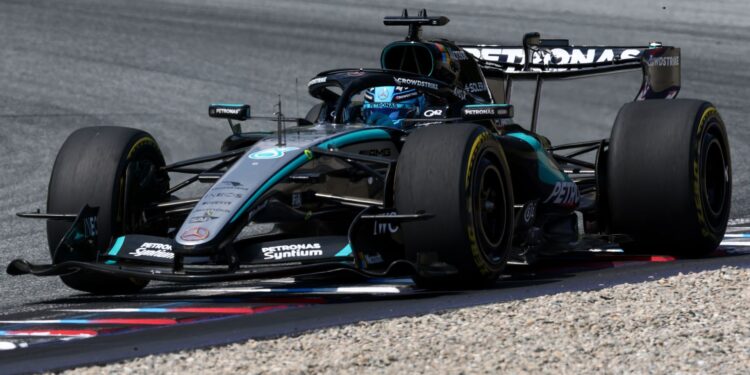 Carro de Russell no GP da Áustria de F1