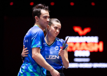 Hugo Calderano e Bruna Takahashi est&atilde;o na semifinal da chave de duplas mistas do WTT Star Contender S&atilde;o Jos&eacute; dos Campos.