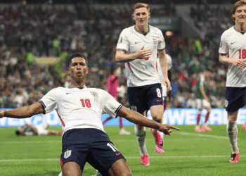 A Inglaterra está nas quartas de final da Copa do Mundo de 2026. Após equipe inglesa vencer o México por 3 a 2 nas oitavas de final.