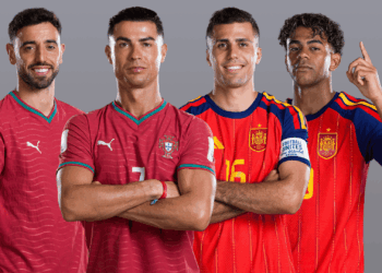 Portugal e Espanha fazem um dos confrontos mais aguardados das oitavas de final, o vencedor avança às quartas de final do Mundial.