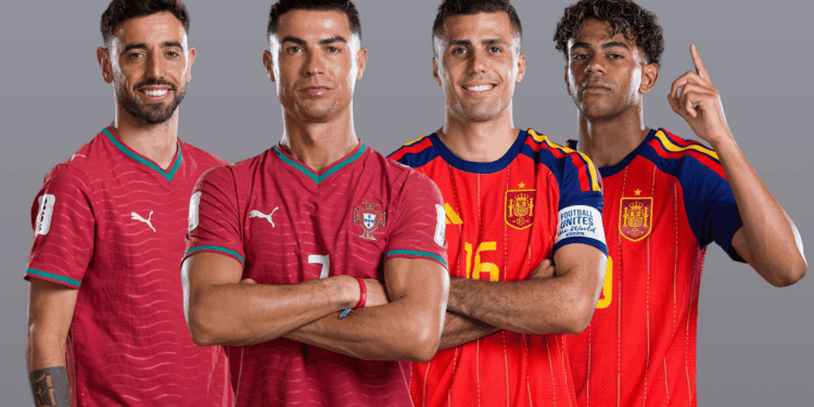 Portugal e Espanha fazem um dos confrontos mais aguardados das oitavas de final, o vencedor avança às quartas de final do Mundial.