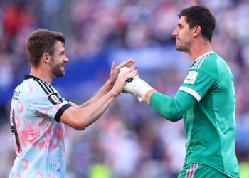 Courtois comemorou a classifica&ccedil;&atilde;o da B&eacute;lgica