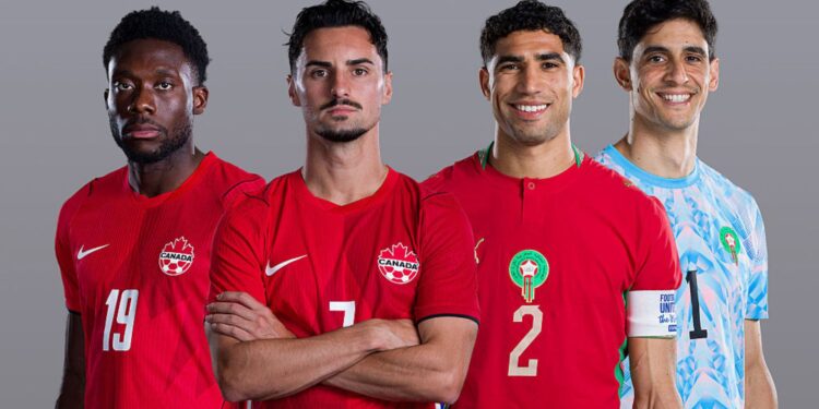 Jogadores de Canadá e Marrocos
