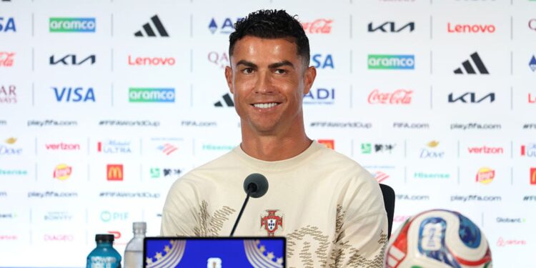 Cristiano Ronaldo durante entrevista coletiva