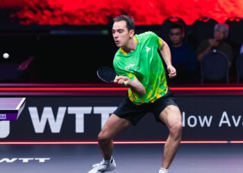 Hugo Calderano em ação