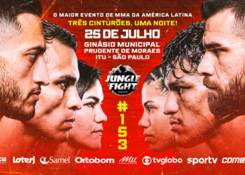 Três cinturões estarão em disputa no Jungle Fight 153 - Arte: Sidnei Goulart