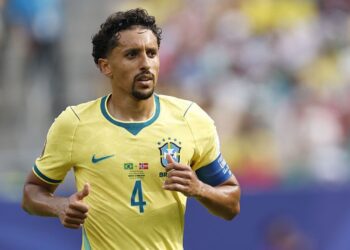 Marquinhos durante jogo do Brasil contra a Noruega
