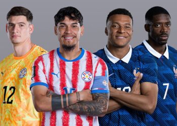 Jogadores de Paraguai e Fran&ccedil;a