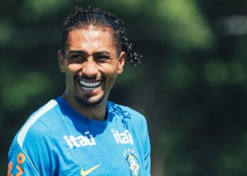 Raphinha em treino da Seleção desta sexta-feira, 3