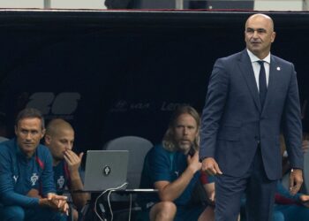 Roberto Martínez em jogo de Portugal contra a Espanha