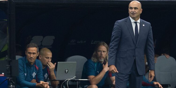 Roberto Martínez em jogo de Portugal contra a Espanha